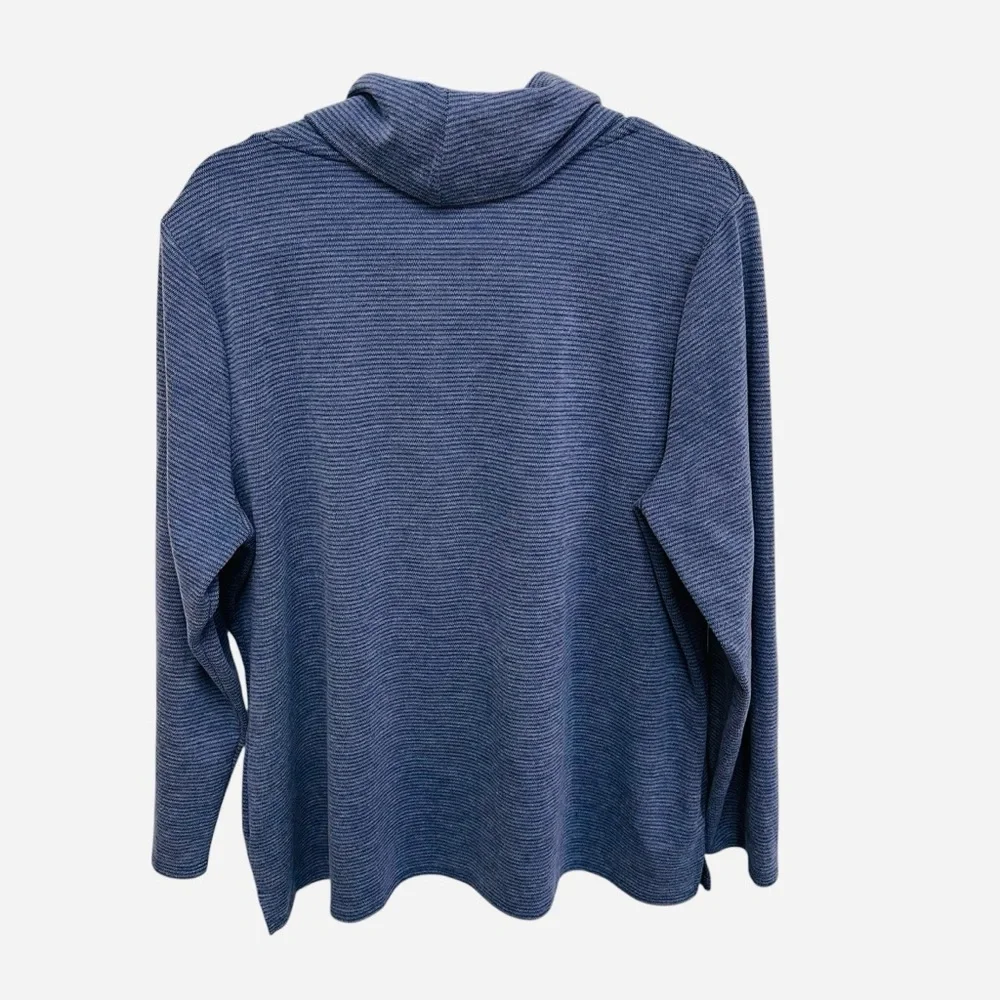 Chico’s super soft blue striped cowl neck pullover sweater Size XL - Picture 7 of 11